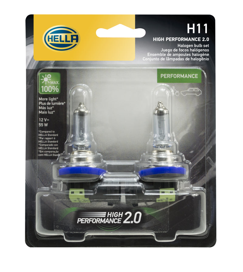 Hella H11 12V 55W PGJ19-2 HP2.0 Performance Halogen Bulb - Pair-thumbmail-9