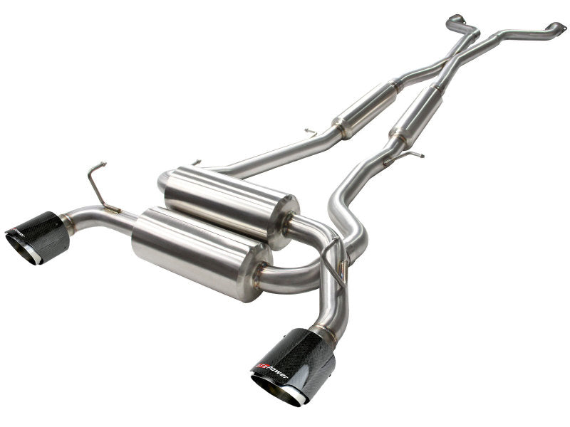 aFe Takeda 2-1/2in 304SS Cat-Back Exhaust Infiniti G37 08-13/Q60 14-15 V6-3.7 w/ Carbon Fiber Tips-thumbmail-1