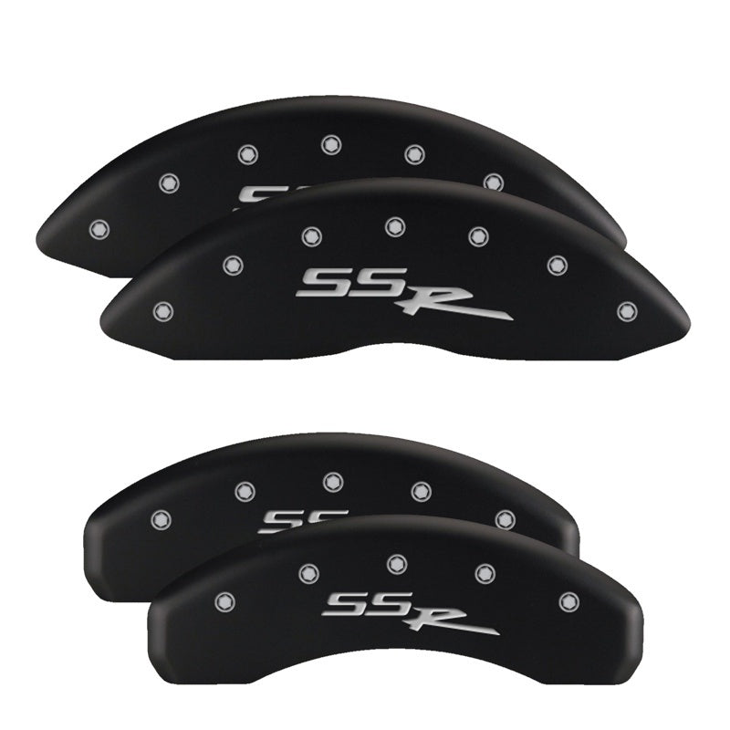 MGP 4 Caliper Covers Engraved Front & Rear Cursive/Charger Black finish silver ch-thumbmail-2
