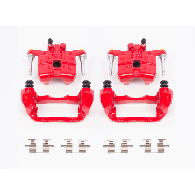 Power Stop 98-03 Subaru Forester Rear Red Calipers w/Brackets - Pair-thumbmail-2