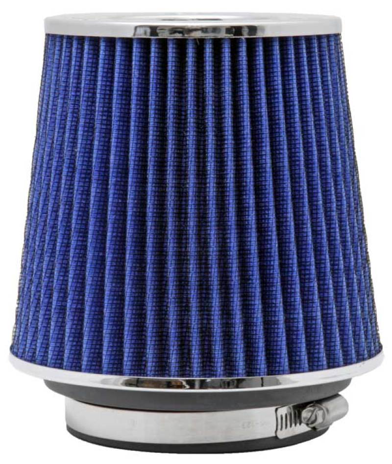 K&N Universal Air Filter Chrome Round Tapered Blue - 4in Flange ID x 1.125in Flange Length x 5.5in H-thumbmail-15