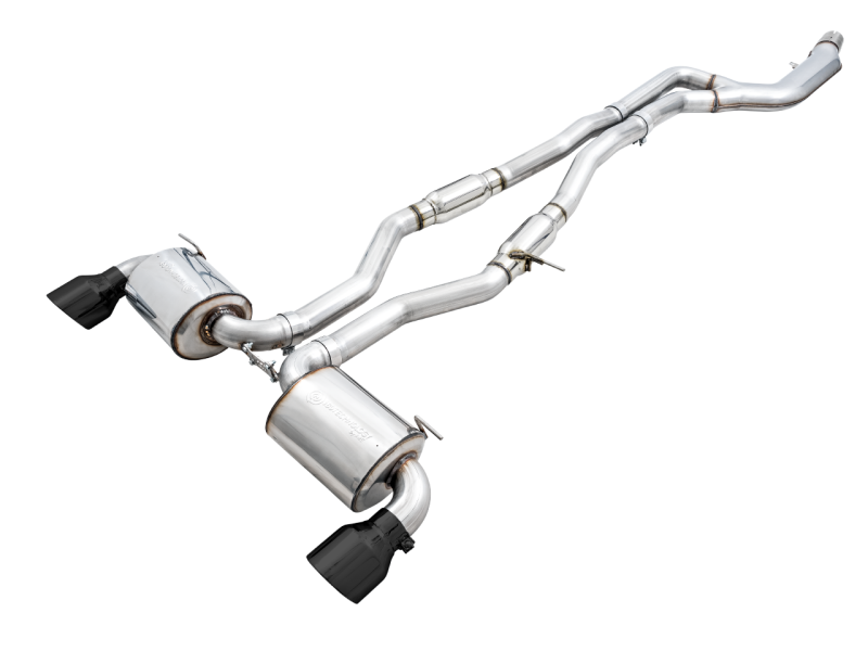 AWE 2020 Toyota Supra A90 Resonated Touring Edition Exhaust - 5in Diamond Black Tips-thumbmail-1