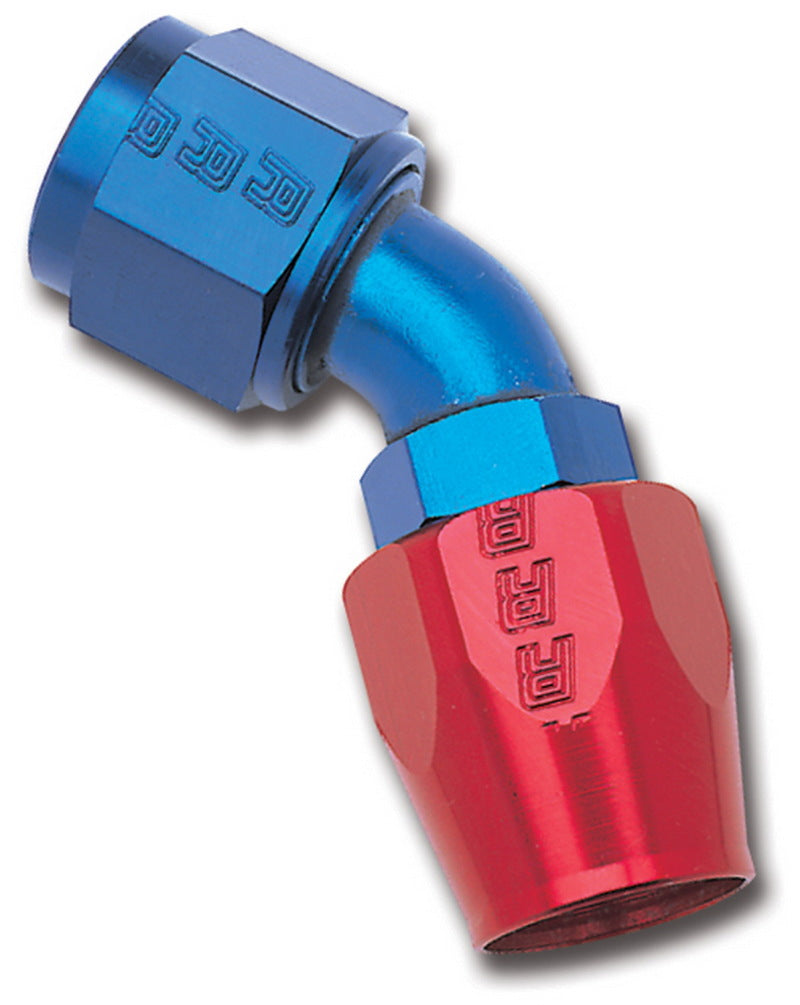 Russell Performance -6 AN Red/Blue 45 Degree Full Flow Hose End-thumbmail-3