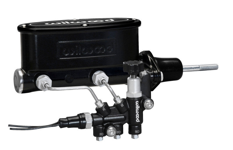 Wilwood HV Tandem M/C Kit w L/H Bracket & Prop Valve - 15/16in Bore Black-W/Pushrod-thumbmail-2