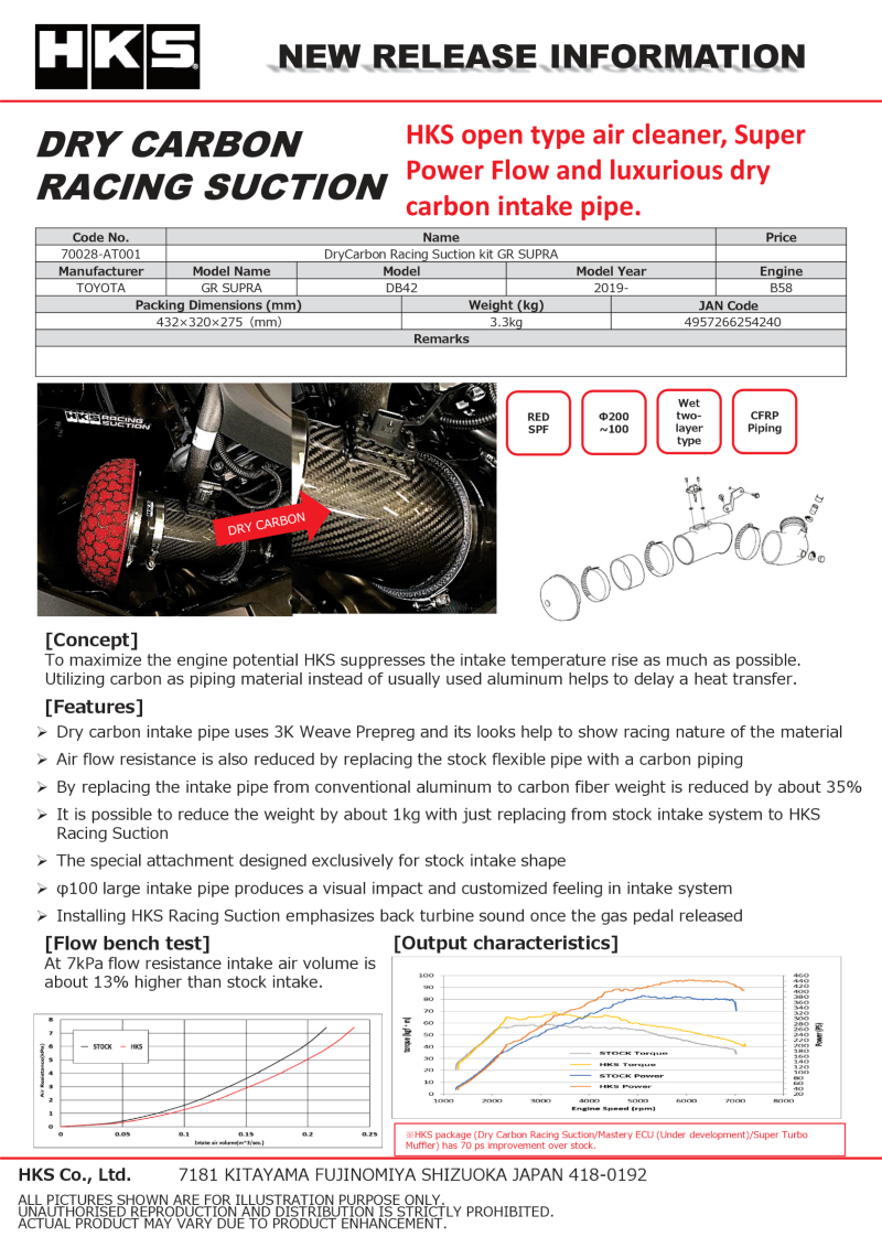 HKS DryCarbon Full Cold Air Intake Kit GR SUPRA-thumbmail-3
