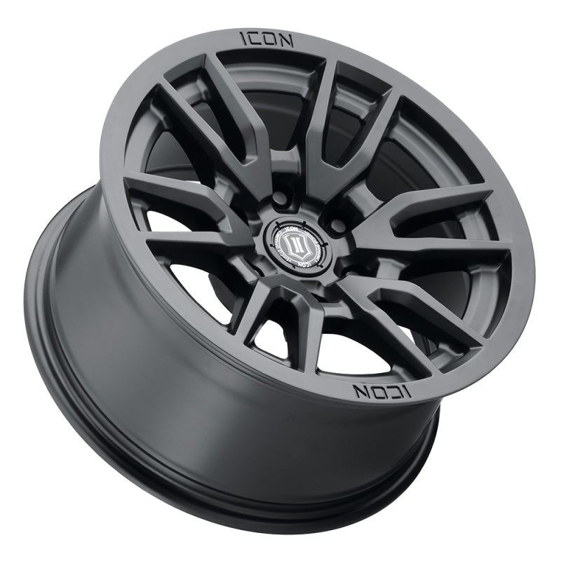 ICON Vector 6 17x8.5 6x120 0mm Offset 4.75in BS 67mm Bore Satin Black Wheel