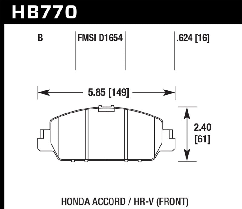 Hawk 13-17 Honda Accord HPS 5.0 Front Brake Pads-thumbmail-4