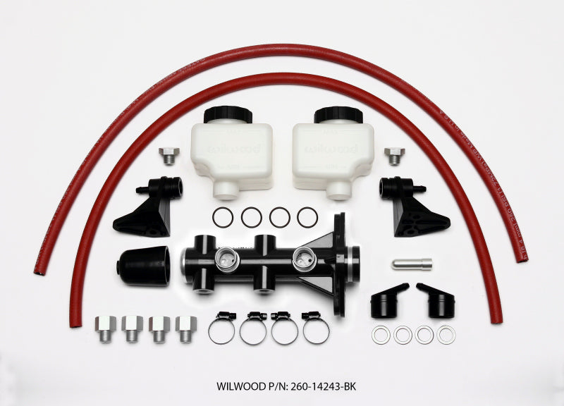 Wilwood Tandem Remote Master Cylinder - 1in Bore Black-thumbmail-2