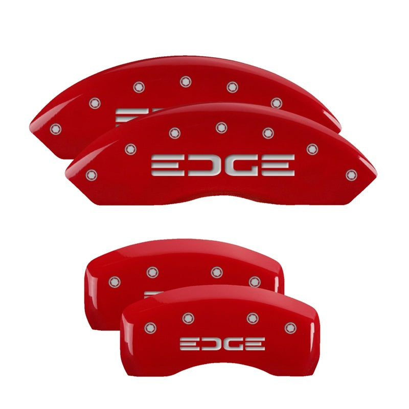 MGP 4 Caliper Covers Engraved Front & Rear Edge Red finish silver ch-thumbmail-2