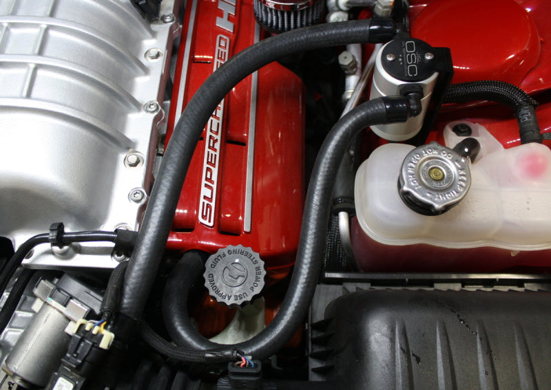 J&L 15-17 Dodge Hellcat 6.2L Hemi Driver Side Oil Separator 3.0 - Clear Anodized-thumbmail-2