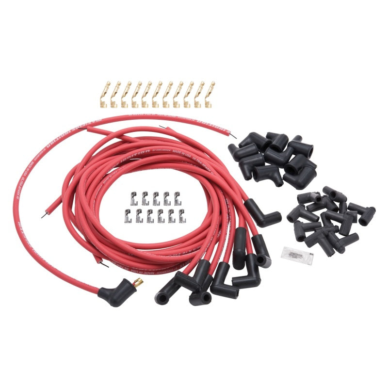 Edelbrock Spark Plug Wire Set Universal 90 Deg Boots 50 Ohm Resistance 8 65mm Red Wire (Set of 9)-thumbmail-3