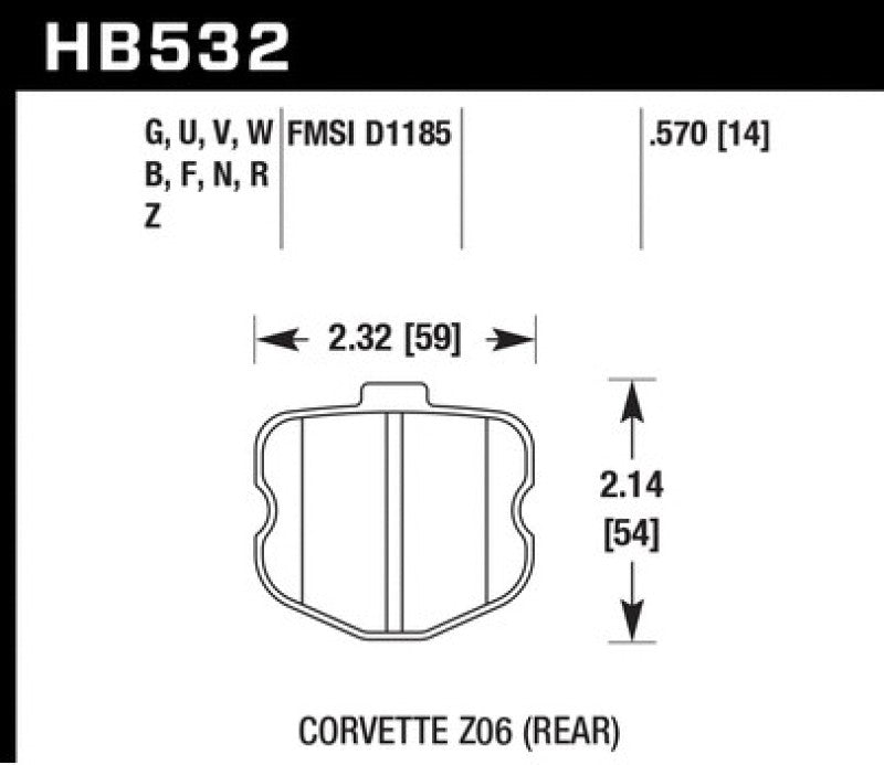 Hawk 2010-2013 Chevrolet Corvette Grand Sport ER-1 Motorsports Rear Brake Pads-thumbmail-3