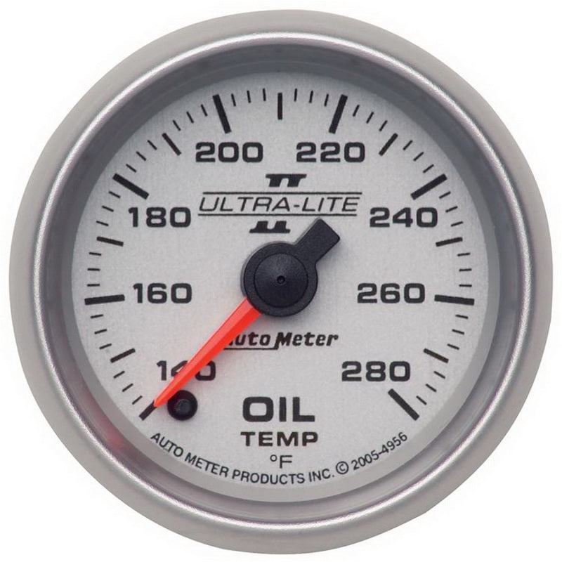 Autometer Ultra-Lite II 52mm 140-280 Deg F Full Sweep Electric Oil Temperature Gauge-thumbmail-1