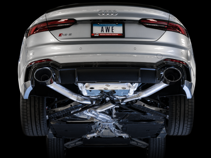 AWE Tuning Audi B9 RS5 Sportback Track Edition Exhaust- Non Resonated - Diamond Black RS-Style Tips-thumbmail-4