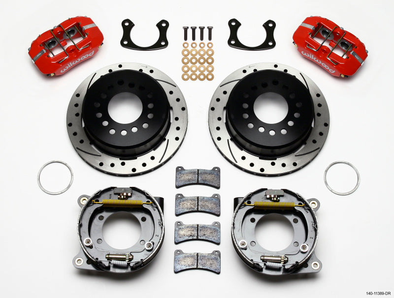 Wilwood Dynapro Low-Profile 11.00in P-Brake Kit Drill-Red New Big Ford 2.50in Offset-thumbmail-1