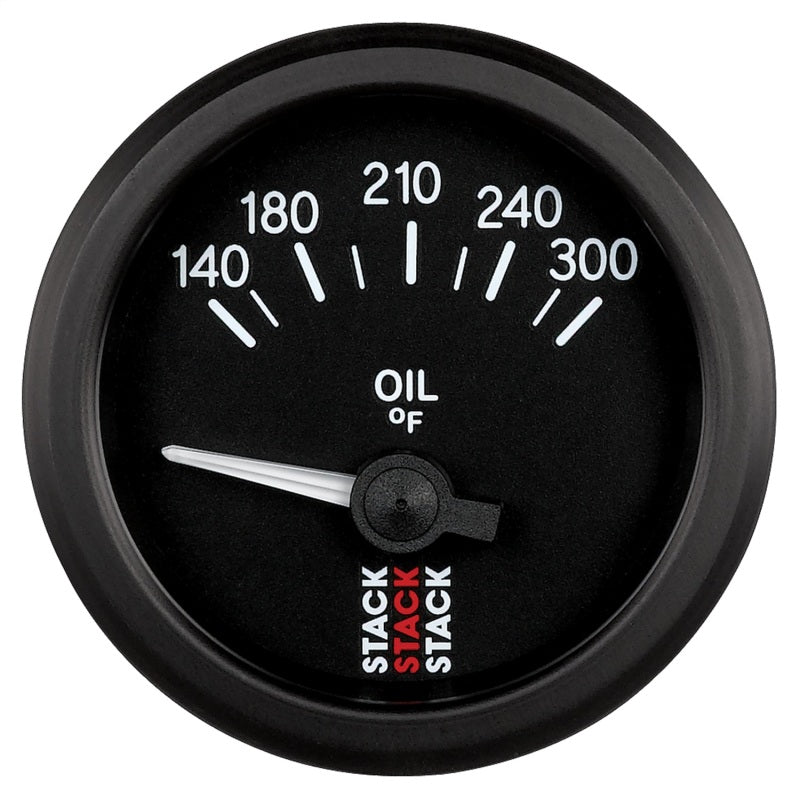 Autometer Stack 52mm 140-300 Deg F 1/8in NPTF Electric Oil Temp Gauge - Black-thumbmail-1