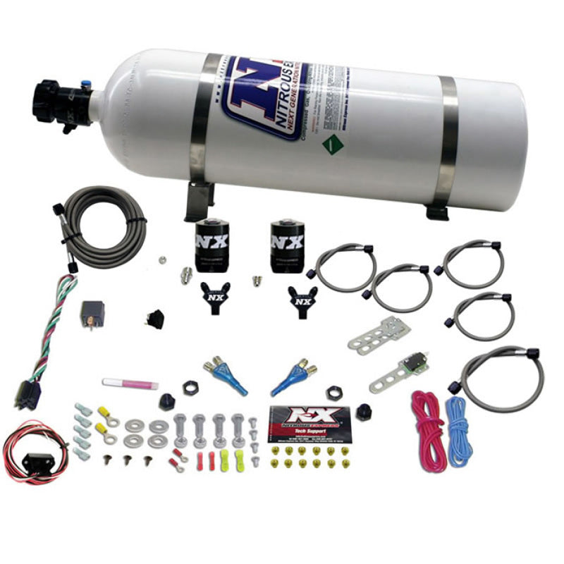 Nitrous Express 03-18 Nissan 350Z/370Z Dual Nozzle (35-150HP) w/15lb Bottle-thumbmail-2