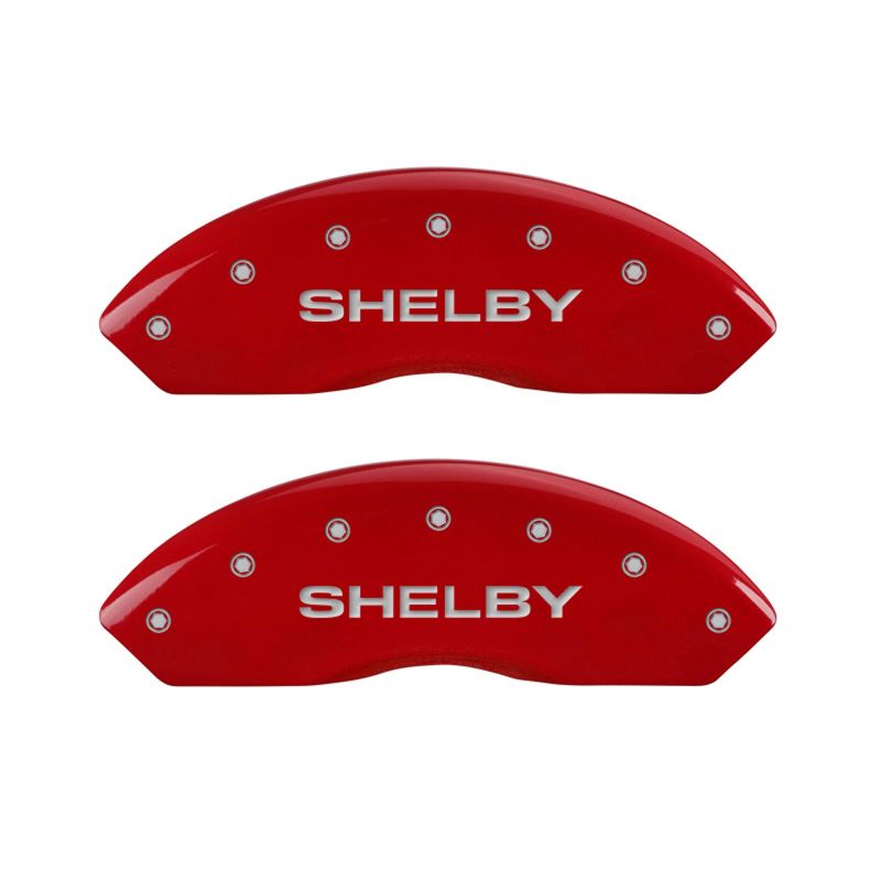 MGP 4 Caliper Covers Engraved Front Shelby Engraved Rear Tiffany Snake Red finish silver ch-thumbmail-2