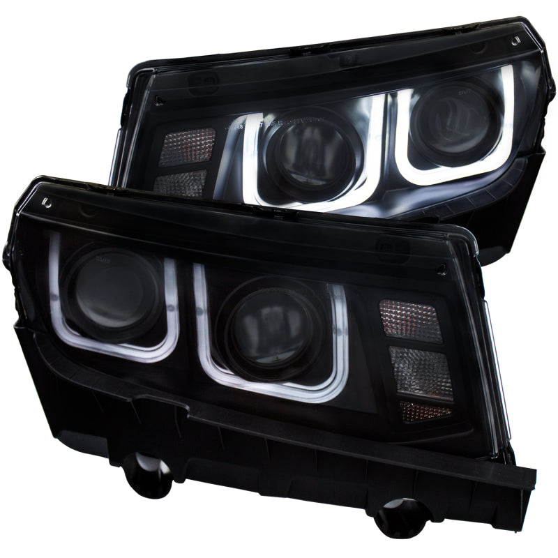 ANZO 2014-2015 Chevrolet Camaro Projector Headlights w/ U-Bar Black-thumbmail-4