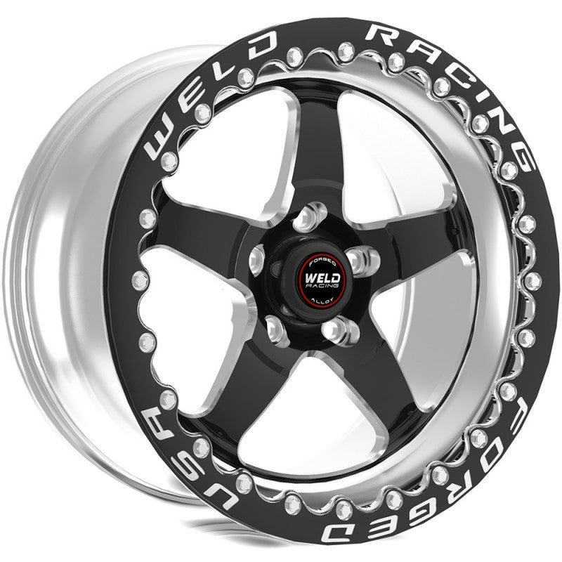 Weld S71 15x10 / 5X115 Conical Lug 6.5BS Black 3.18 ID Medium Pad SBL MT Black-thumbmail-1