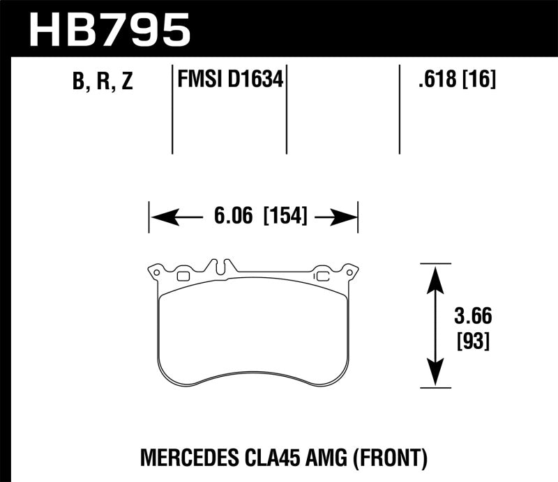 Hawk 14-17 Mercedes-Benz CLA 45 AMG/15-17 Mercedes-Benz GLA 45 AMG HPS 5.0 Front Brake Pads-thumbmail-4