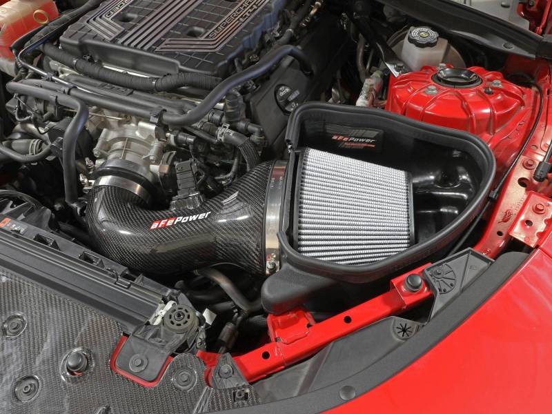 aFe 17-12 Chevrolet Camaro ZL1 (6.2L-V8) Track Series Carbon Fiber CAI System w/ Pro-DRY S Filters-thumbmail-2