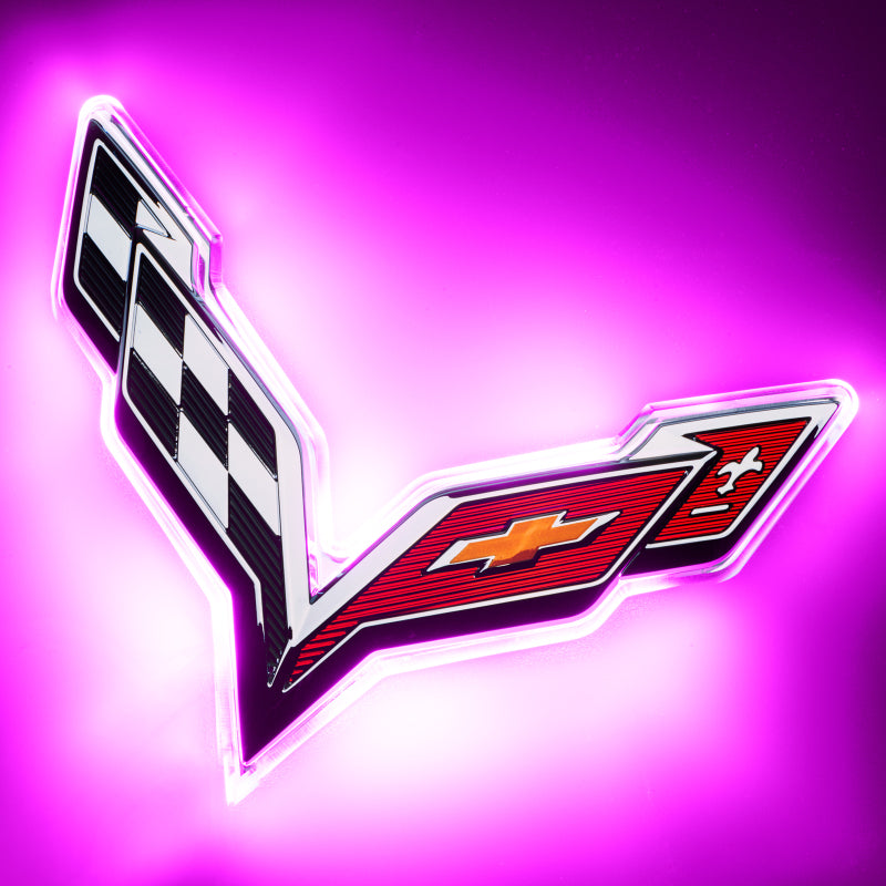 Oracle Corvette C7 Rear Illuminated Emblem - Dual Intensity - Pink-thumbmail-6