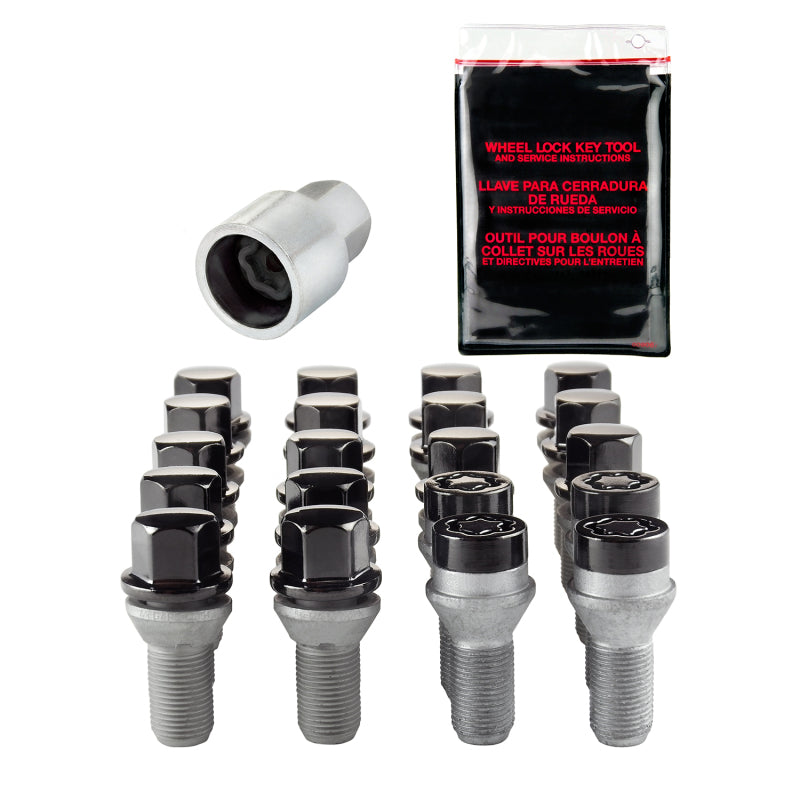 McGard 4 Lug Hex Install Kit w/Locks (Cone Seat Bolt) M12X1.25 / 17mm Hex / 22.0mm Shank L. - Black-thumbmail-3