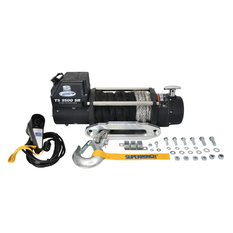 Superwinch 9500 LBS 12V DC 3/8in x 80ft Synthetic Rope Tiger Shark 9500 Winch-thumbmail-7