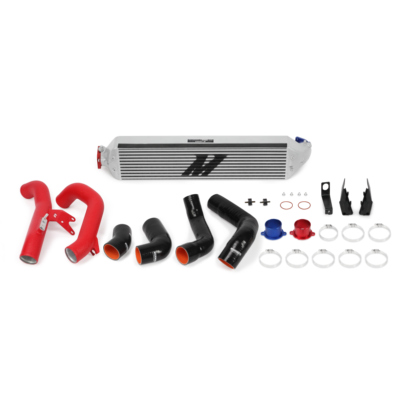Mishimoto 2016+ Honda Civic 1.5T / 2017+ Honda Civic Si Silver Intercooler Kit w/Red Pipes-thumbmail-2