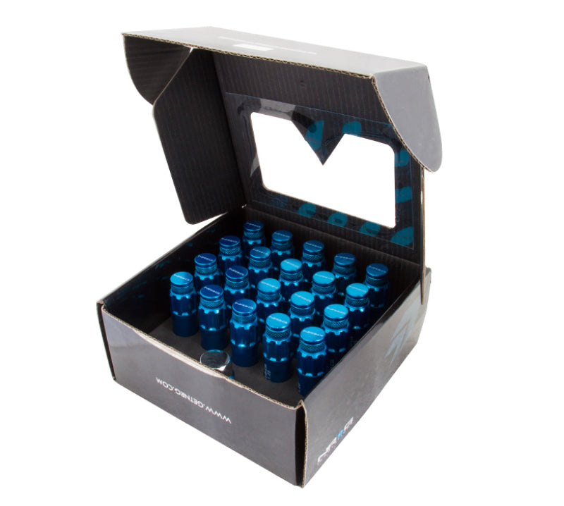 NRG 700 Series M12 X 1.5 Steel Lug Nut w/Dust Cap Cover Set 21 Pc w/Locks & Lock Socket - Blue-thumbmail-3