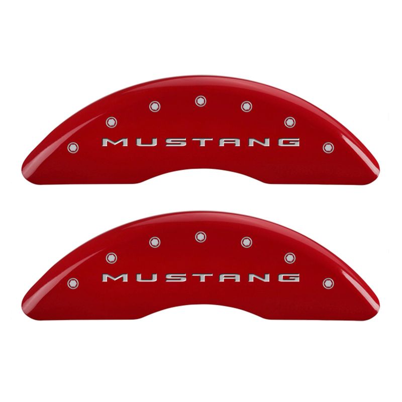 MGP 4 Caliper Covers Engraved Front 2015/Mustang Engraved Rear 2015/Bar & Pony Red finish silver ch-thumbmail-3
