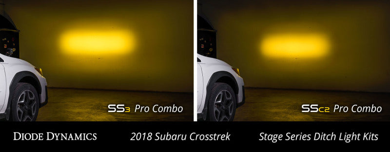 Diode Dynamics 18-21 Subaru Crosstrek Sport SS3 LED Ditch Light Kit - Yellow Combo-thumbmail-10