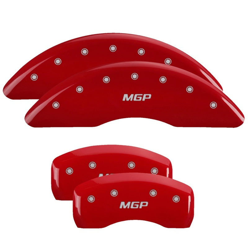 MGP 4 Caliper Covers Engraved Front & Rear MGP Red Finish Silver Characters 2018 Genesis G80-thumbmail-2