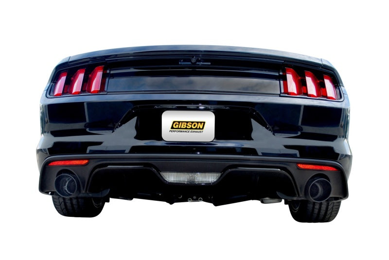Gibson 15-19 Ford Mustang EcoBoost 2.3L 2.25in Cat-Back Dual Exhaust - Black Elite (Ceramic)-thumbmail-2