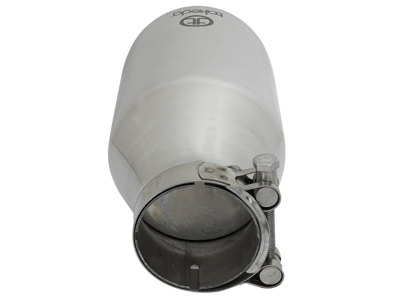 aFe Takeda 304 Stainless Steel Clamp-On Exhaust Tip 2.5in. Inlet / 4.5in. Outlet / 9in. L - Polished-thumbmail-4