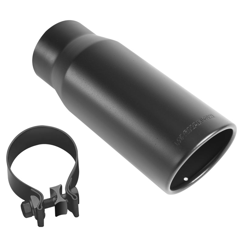 MagnaFlow Tip Stainless Black Coated Single Wall Round Single Outlet 5in Dia 4in Inlet 13in L-thumbmail-2
