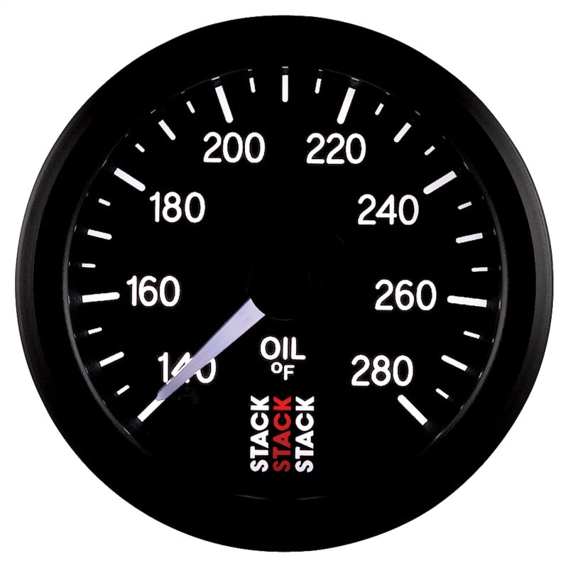 Autometer Stack 52mm 140-280 Deg F 1/8in NPTF Male Pro Stepper Motor Oil Temp Gauge - Black-thumbmail-4