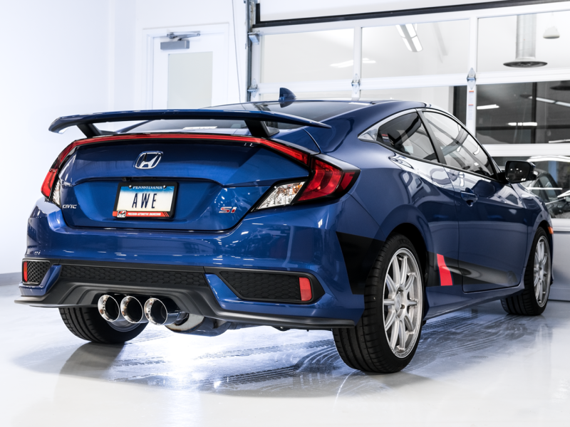 AWE Tuning 2016+ Honda Civic Si Touring Edition Exhaust w/Front Pipe & Triple Chrome Silver Tips-thumbmail-5