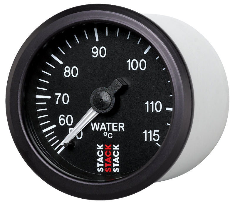 Autometer Stack Instruments 52mm 50-115 Celsius 3/8 BSPT (M) Mechanical Water Temp Gauge - Black-thumbmail-3
