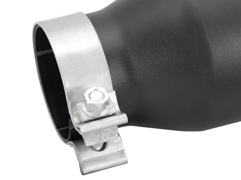 aFe Power Gas Exhaust Tip Black- 3 in In x 4.5 out X 9 in Long Bolt On (Black)-thumbmail-4