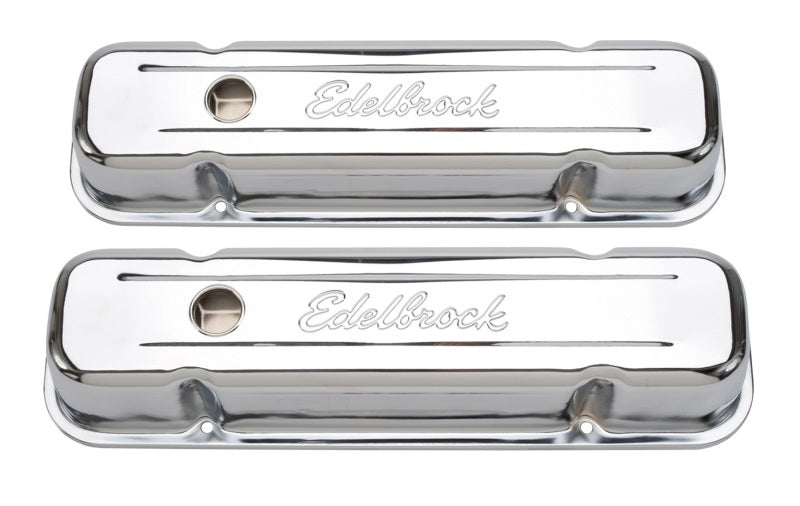 Edelbrock Valve Cover Signature Series Pontiac 1962-1979 301-455 CI V8 Tall Chrome-thumbmail-2