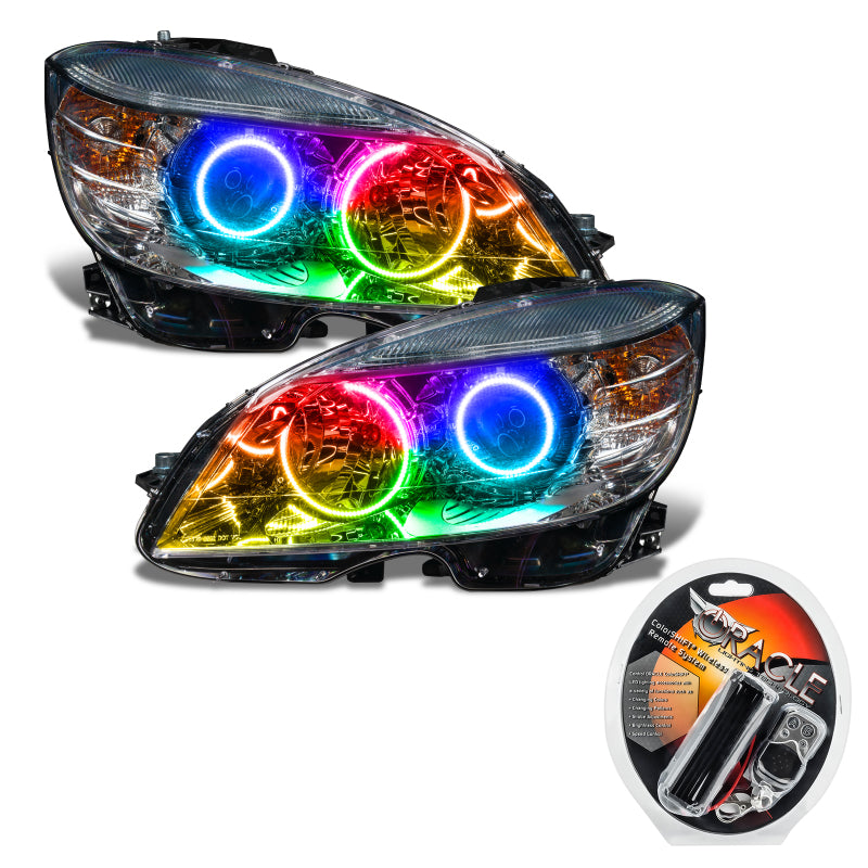 Oracle 08-11 Mercedes Benz C-Class Pre-Assembled Headlights - Chrome Housing - ColorSHIFT-thumbmail-7