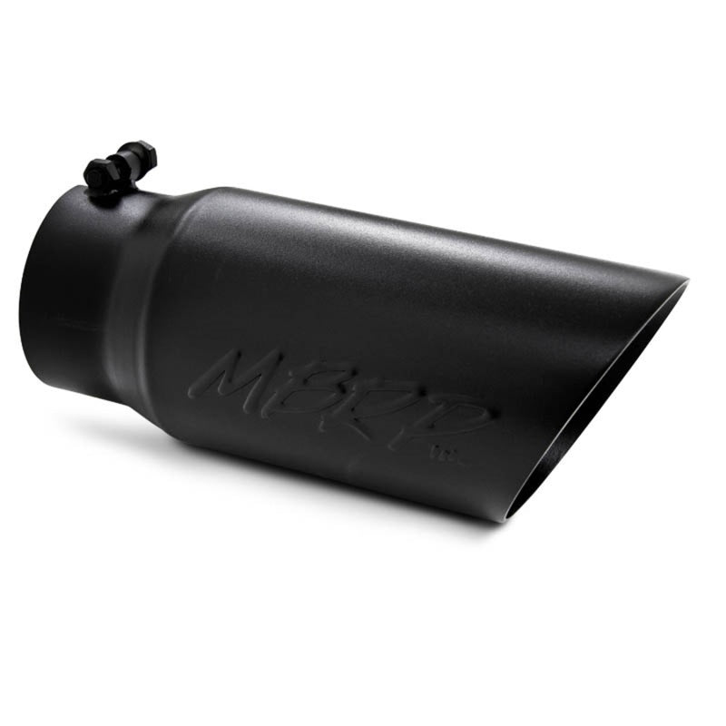 MBRP Universal Tip 5 O.D. Dual Wall Angled 4 inlet 12 length - Black Finish-thumbmail-2