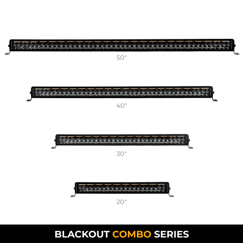 Go Rhino Xplor Blackout Combo Series Dbl Row LED Light Bar w/Amber (Side/Track Mount) 40in. - Blk-thumbmail-4