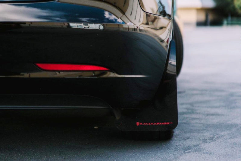 Rally Armor 17-22 Tesla Model 3 Black UR Mud Flap w/ Dark Grey Logo-thumbmail-3