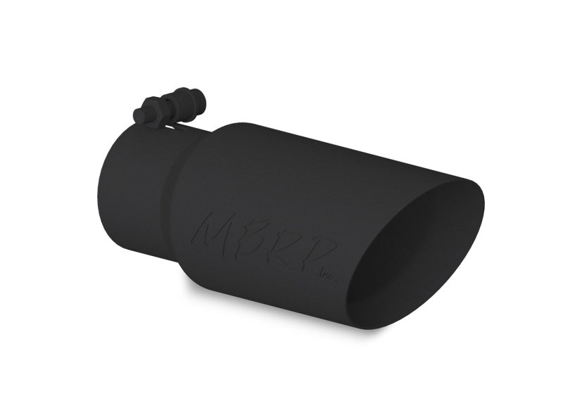 MBRP Universal Tip 4in OD 3in Inlet 10in Length Dual Wall Angled End Black-thumbmail-3