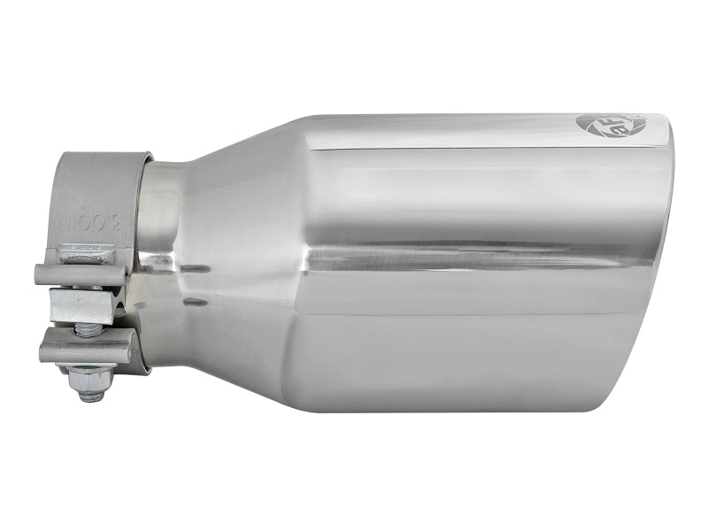 aFe MACH Force-Xp Univ 304 SS Double-Wall Clamp-On Exhaust Tip - Polished - 3in Inlet - 4.5in Outlet-thumbmail-5