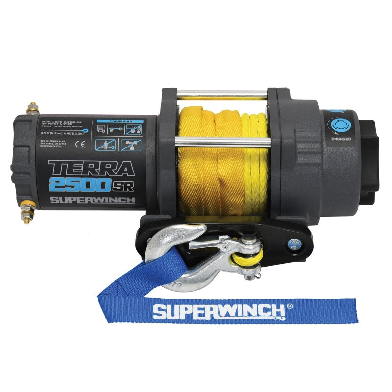 Superwinch 2500 LBS 12V DC 3/16in x 40ft Synthetic Rope Terra 2500SR Winch - Gray Wrinkle-thumbmail-8