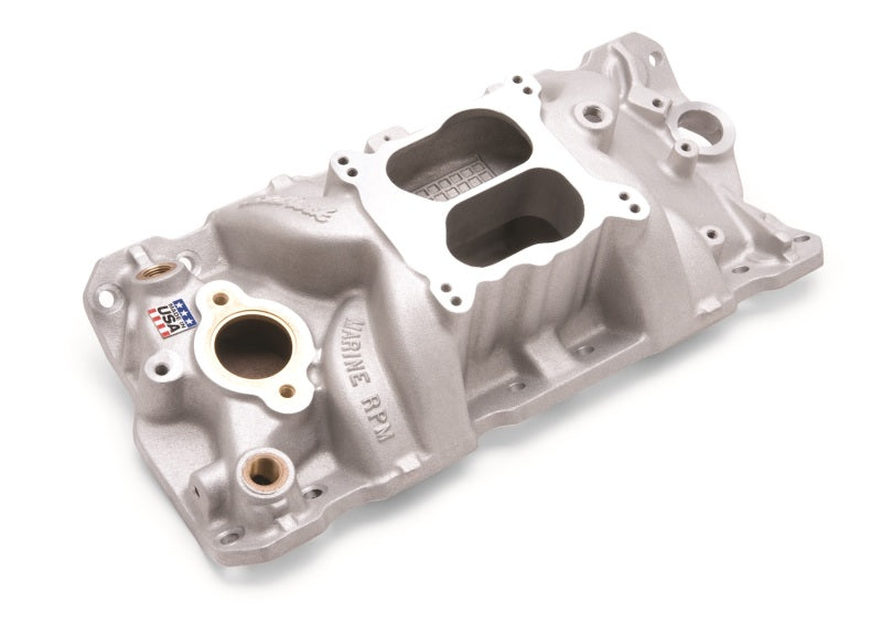 Edelbrock Manifold SBC 23-Degree Marine RPM 1955-1986 w/ Brass-thumbmail-10